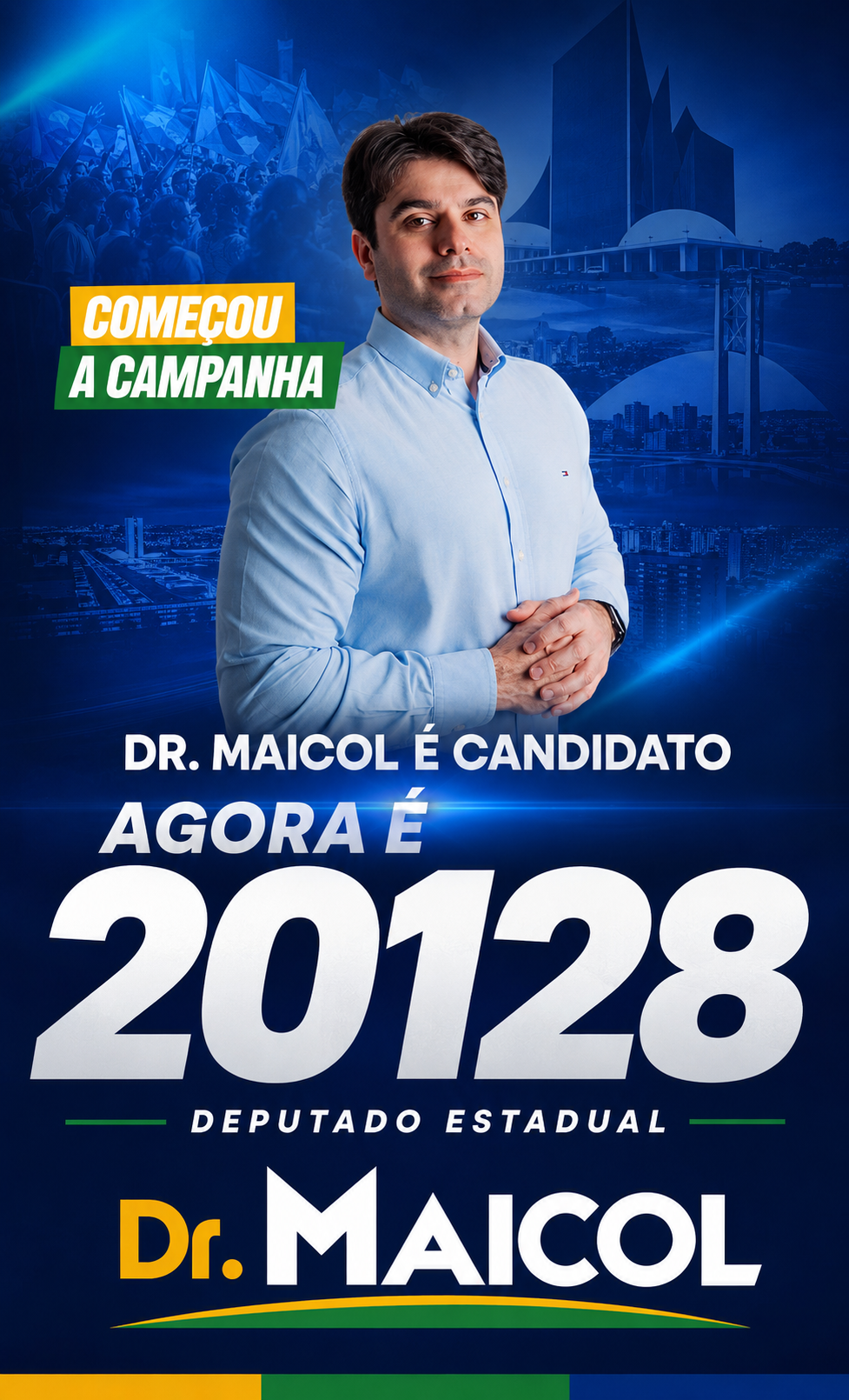 Dr. Maicol, candidato a Deputado Estadual, número 20128